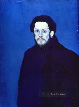 パブロ・ピカソ Painting - 青の時代の自画像 1901年 パブロ・ピカソ